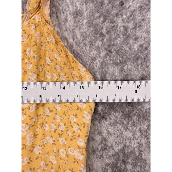 Reformation Jumpsuit 12 Womens Yellow Floral Smocked Wide Leg - Picture 4 of 9